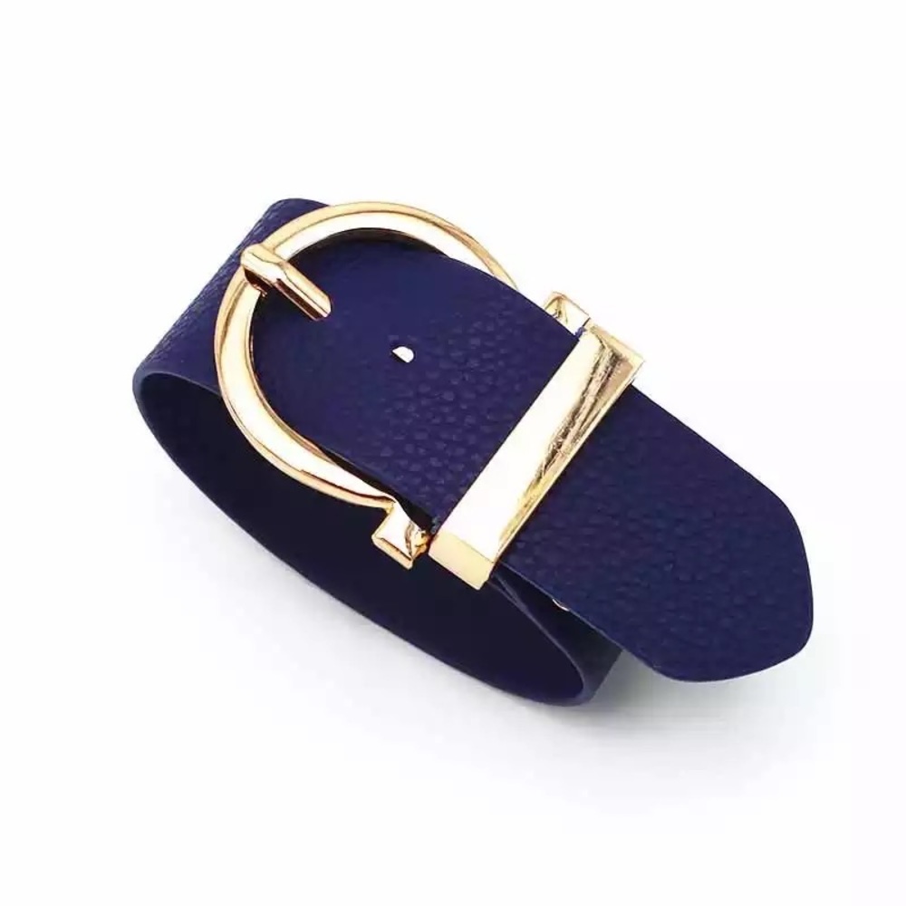 Punk Style Adjustable Wide PU Leather Bracelet - Picture 9 of 13